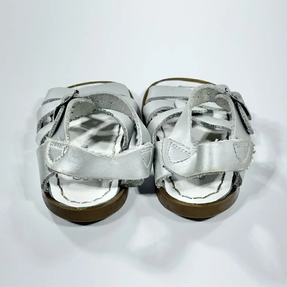 Salt water sandals by hoy silver metallic classic sandal 4